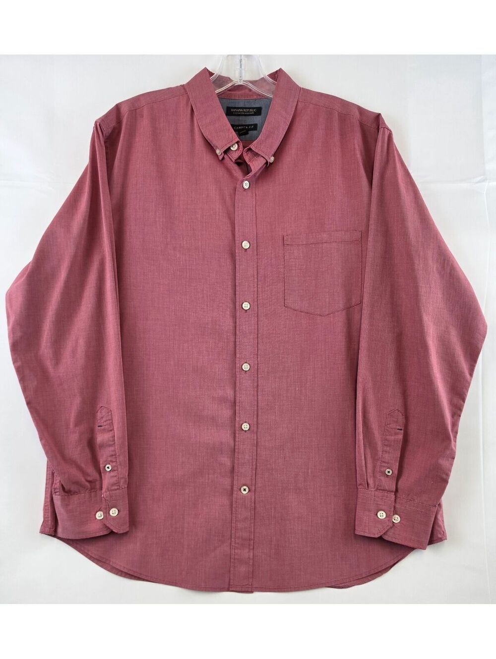 Banana Republic Camden Fit Custom 078 Wash Shirt Large Red 100% Cotton